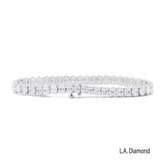 14K White Gold Oval Cut Natural Diamond Tennis Bracelet